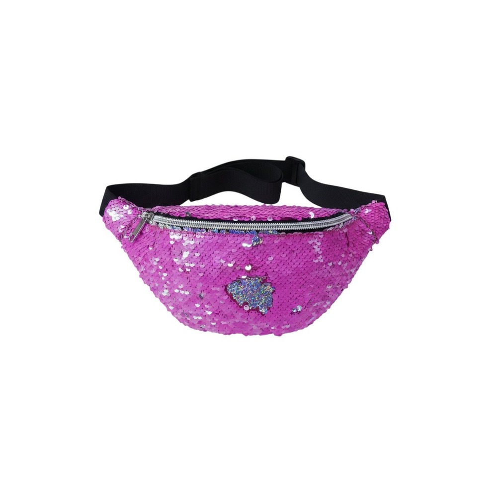 Claire's Fanny Pack Girls OS Pink Sequin Heart Waist Bag Adjustable Strap